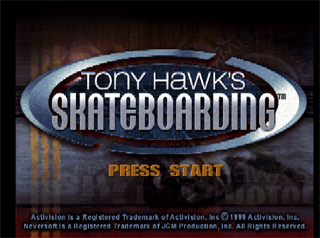 Tony Hawk title screen for Nintendo 64